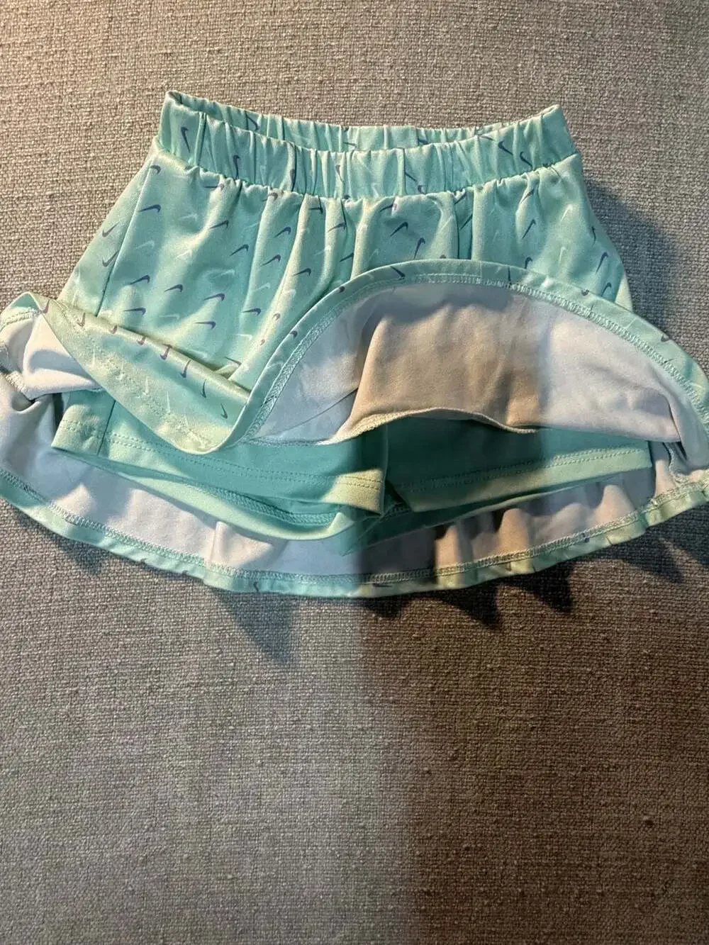 Nike Girls Mint Green All-Over Swoosh Print Athletic Tennis Skort Size 24M